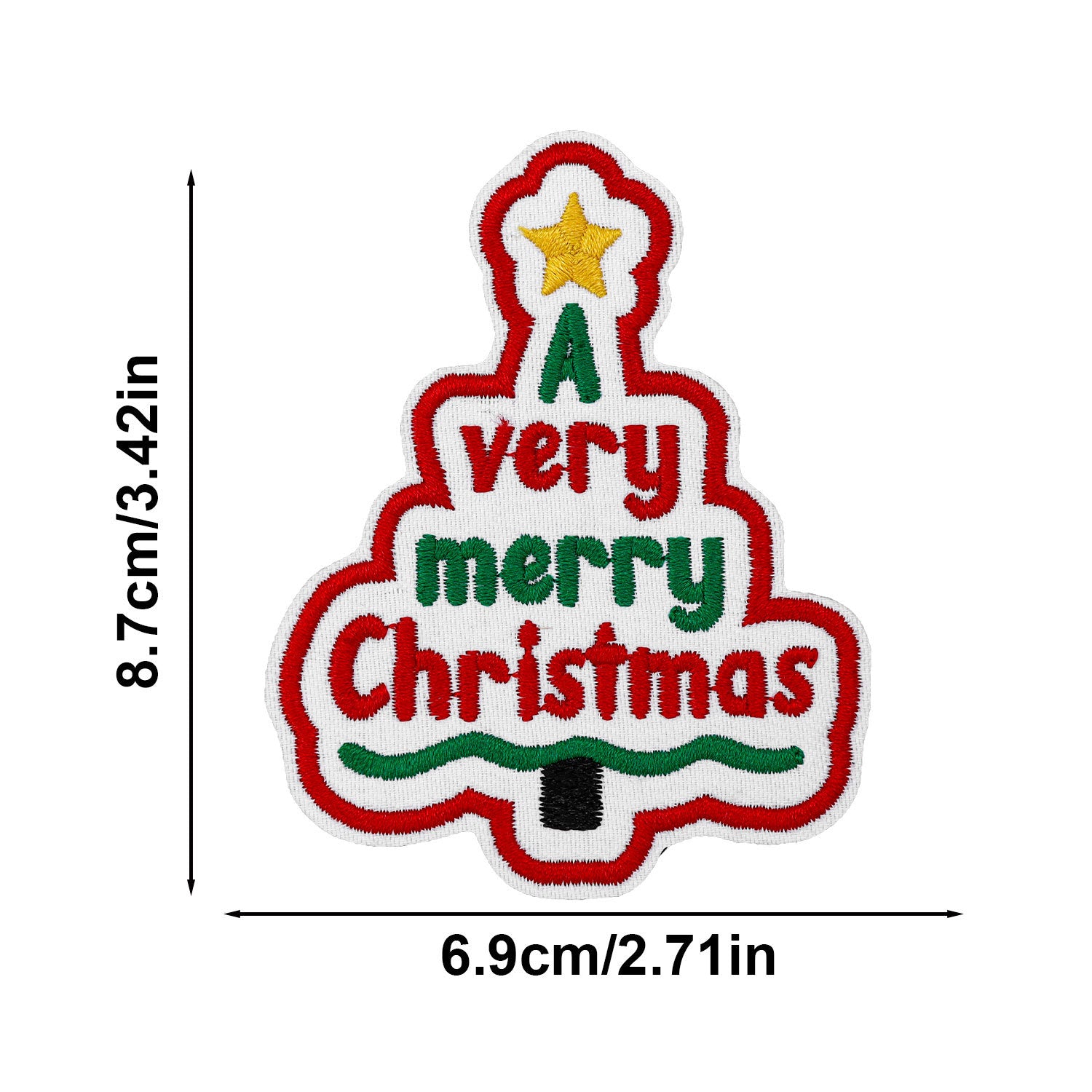 Wholesale Cross-border Christmas text embroidery patch Merry Christmas cloth patch clothing accessories hole patch